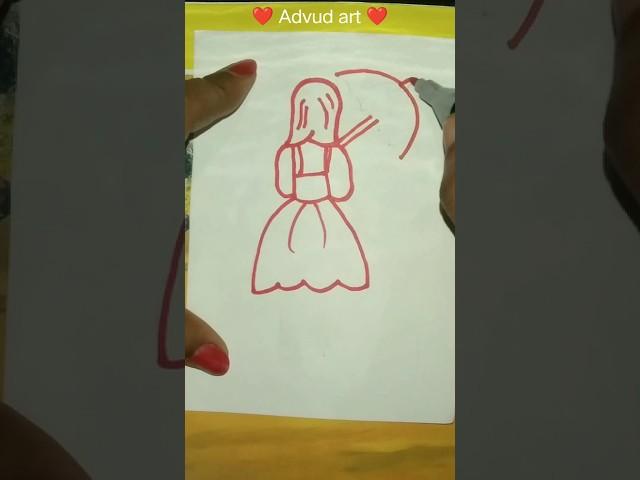 Cute girl easy drawing #art #drawing #shots #creative #easy #artist #Advud art