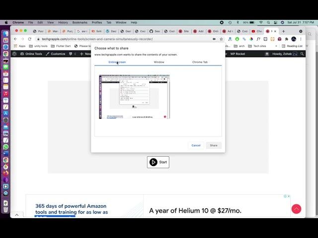 Record Computer Screen With Webcam/Camera