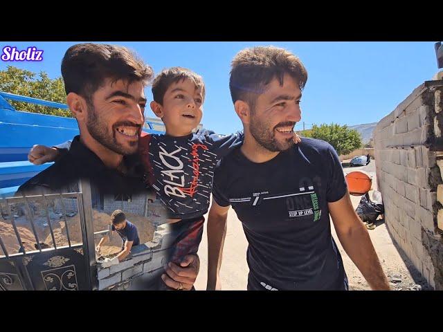 Visiting Sajjad and Narges' Mother and Completing the Courtyard Door with New Building Materials ️