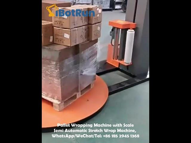 Pallet Wrapping Machine with Scale - Semi Automatic Stretch Wrap Machine - Industrial Wrap - iBotRun