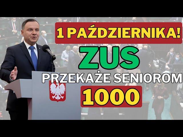 ZUS Przekaże Seniorom 1000 zł Dodatkowo Już 1 Października!