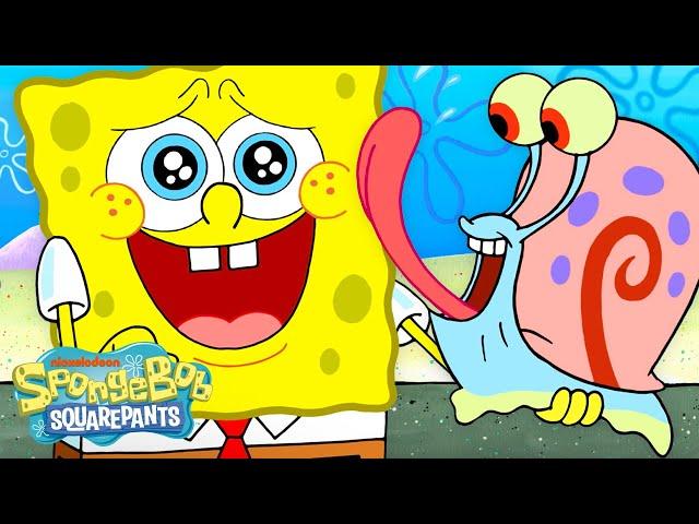 SpongeBob Being A Snail-Dad for 45 Minutes Straight  | @SpongeBobOfficial