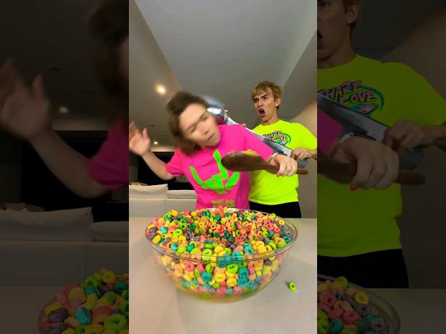 I stole Stephen Sharers Cereal with the World's BIGGEST Spoon!!