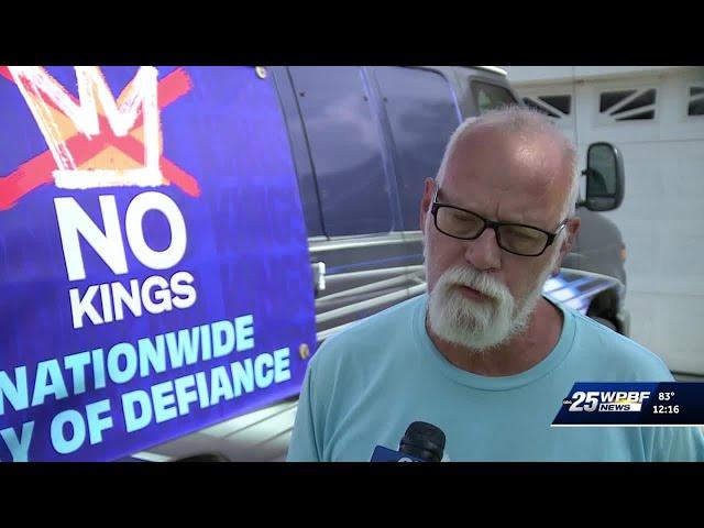 Preparations ahead of "No Kings Day" protests near Donald Trump's Mar-a-Lago