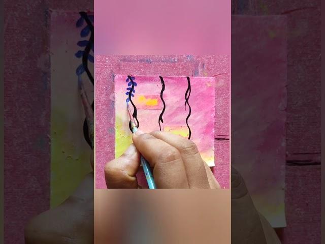 Oil pastel + acrylic color #easydrawing #shorts #painting #fypシ #trending