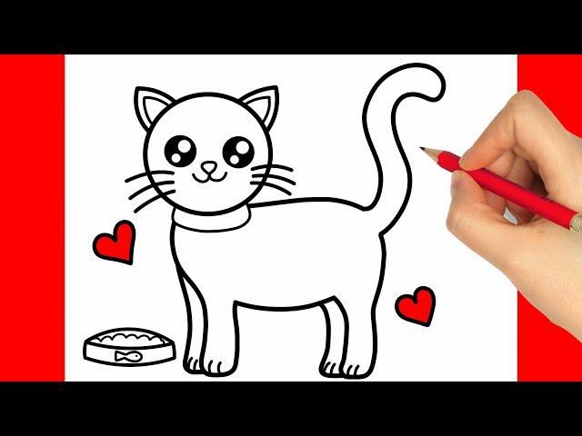 HOW TO DRAW A CAT EASY STEP BY STEP