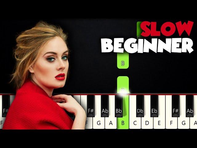 Someone Like You - Adele | SLOW BEGINNER PIANO TUTORIAL + SHEET MUSIC by Betacustic