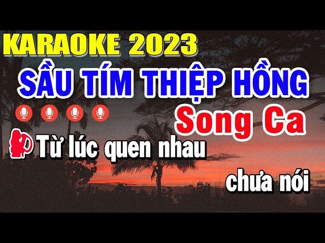 Sầu Tím Thiệp Hồng Karaoke Song Ca Nhạc Sống 2023 | Trọng Hiếu