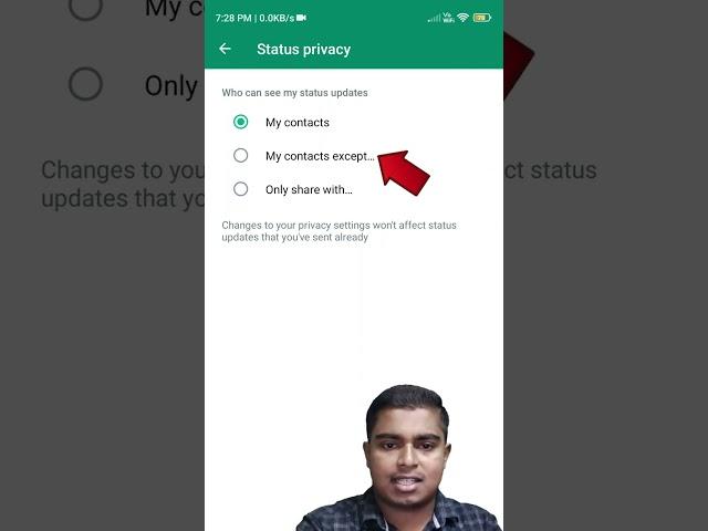 How to set Whatsapp Status Privacy