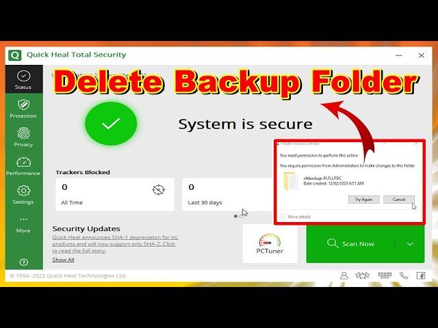 Quick heal backup folder delete  | How delete cfrbackup folder | cfrbackup folder kaise delete kare