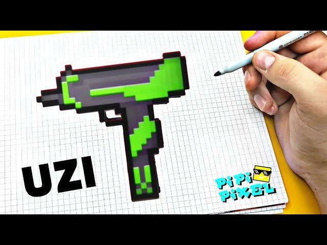 УЗИ из Block Strike и CS:GO автомат !РИСУНКИ ПО КЛЕТОЧКАМ ! НАРИСОВАТЬ PIXEL ART UZI Block Strike