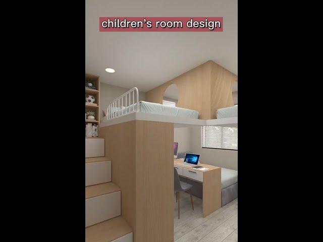 Three Children's Bedroom Design | small room design#house  #shorts