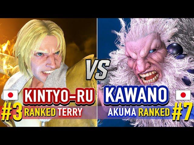 SF6  KINTYO-RU (#3 Ranked Terry) vs KAWANO (#7 Ranked Akuma)  Street Fighter 6 High Level Gameplay
