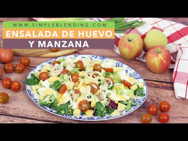 ENSALADA SACIANTE MUY FÁCIL CON MANZANA Y HUEVO | Ensalada completa de huevo cocido para cena ligera