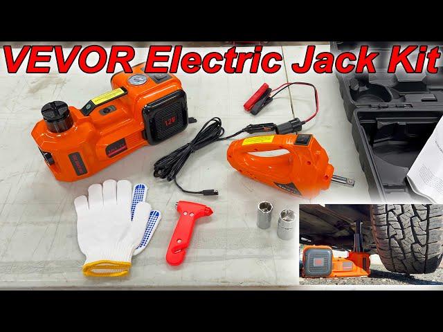 VEVOR Electric Car Jack 5 Ton Jack w Electric Impact Wrench Inflatable Pump @vevor.official  #review