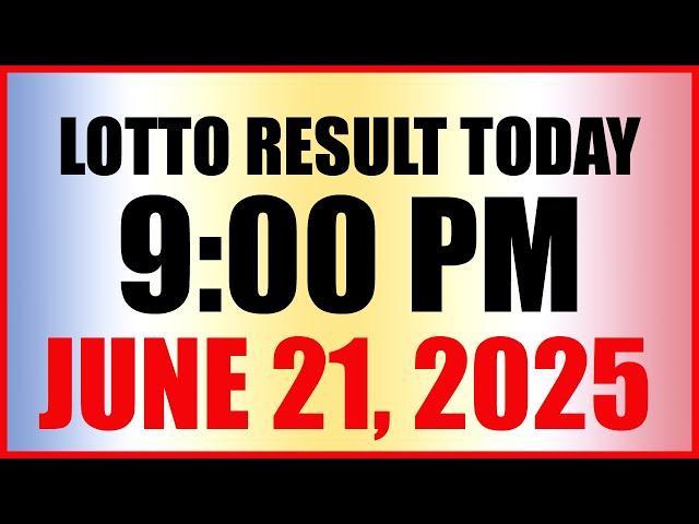 Lotto Result Today 9pm Draw June 21 2025 Swertres Ez2 Pcso