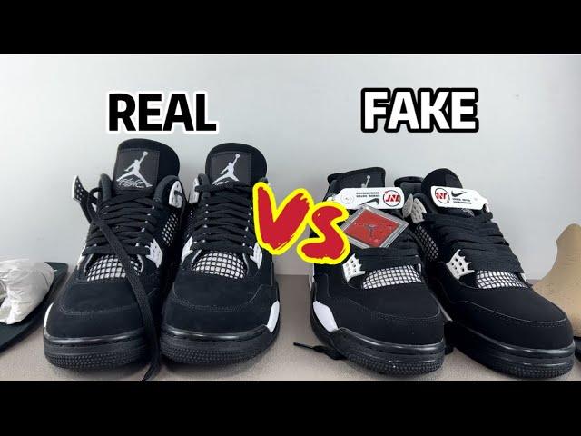 Real VS Fake Air Jordan 4 White Thunder