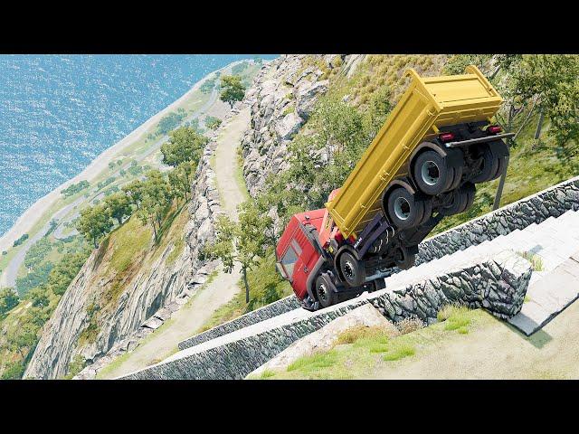 Mobil vs Stairs #10 - BeamNG Drive