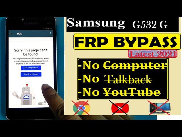 Samsung J2 Prime G532G FRP Bypass 2021 Without PC / No Talkback / YouTube Update -Google Lock Remove