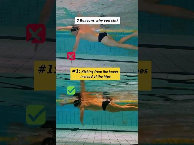 3 reasons why you sink when swimming freestyle #swimming