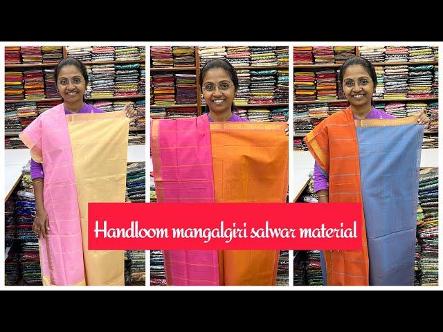 HANDLOOM MANGALGIRI COTTON SALWAR MATERIAL ││PSR BROTHERS ││WhatsApp 9384851299