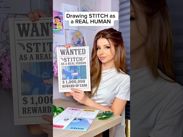 DRAWING STITCH AS A REAL HUMAN  #drawing #stitch #disney #art #artist #sketch #challenge #painting