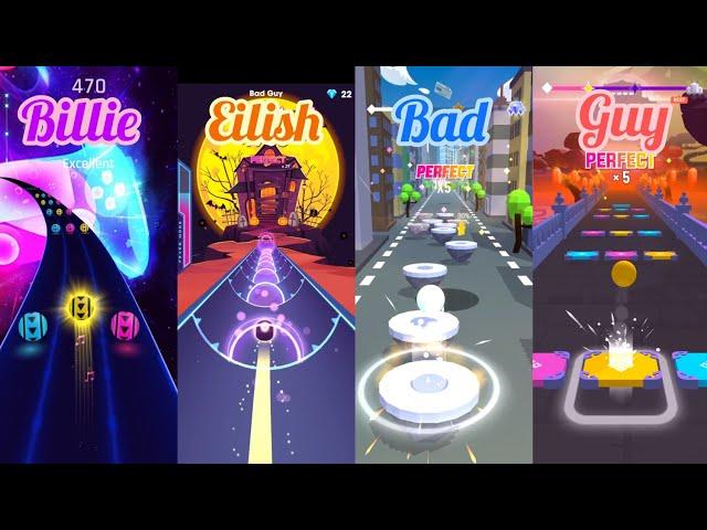 Bad Guy - Dancing Road Vs Beat Roller Vs Hop Ball 3 Vs Color Hop 3D