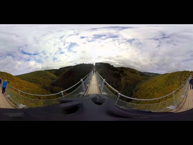 Rheinland-Pfalz in 360°: Wanderung über die Hängeseilbrücke Geierlay - Hunsrück