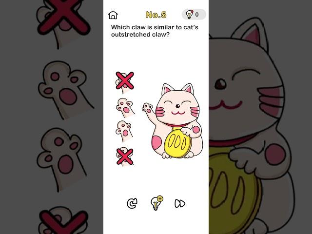 Brain out level 5 - which clow is similar to cat's outstretched claw?