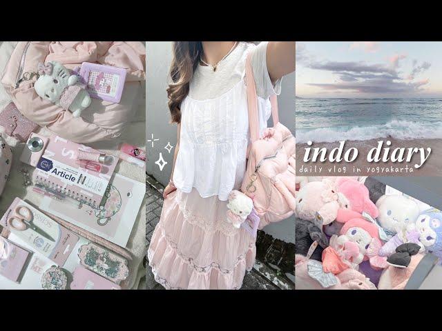 INDONESIA VLOG: beach day, tanghulu, sanrio, shopping event