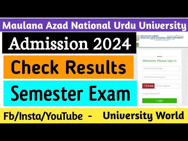 Manuu Semester Exam Results 2024 | How to Check Results | @UniversityWorld