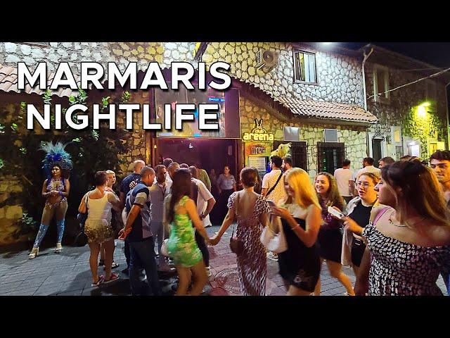 Turkey Marmaris Nightlife Area, Bar Street and Club District - Mugla, Türkiye 4k Walking Tour