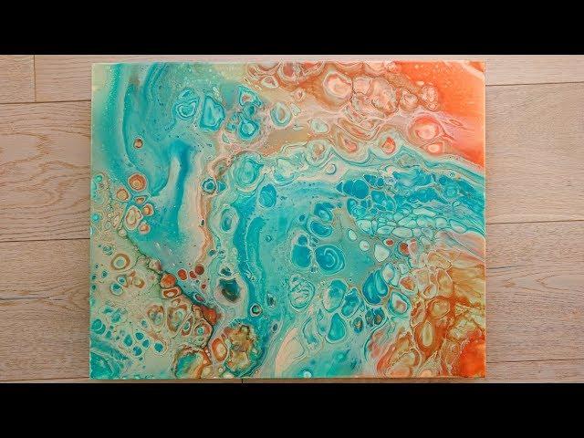 Acrylic Pour / Fluid Art Time Lapse – Beach Vibes