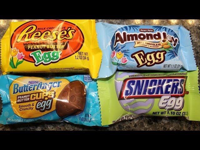 Reese’s Peanut Butter, Almond Joy, Butterfinger Peanut Butter Cups & Snickers Egg Review