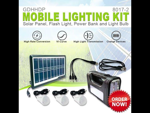 Mobile Lightning Kit Small Solar System Battery With Light Bulb Digital Lightning Kit