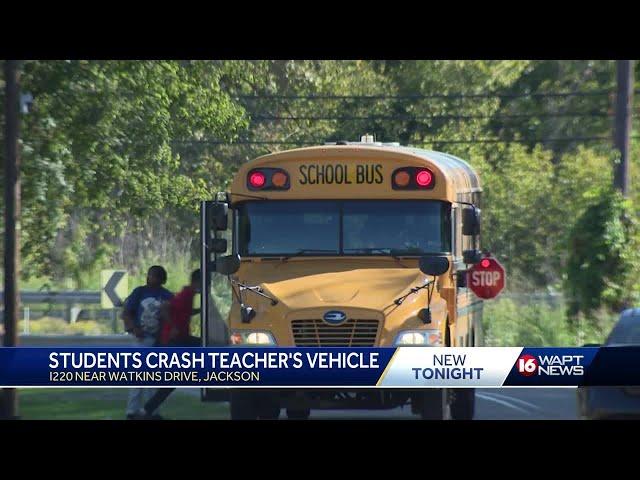 Students crash teacher's vehicle during school