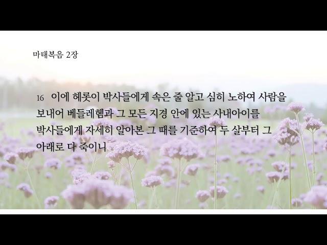 2020 옥인교회 한달 신약통독, 마태복음 1장-11장