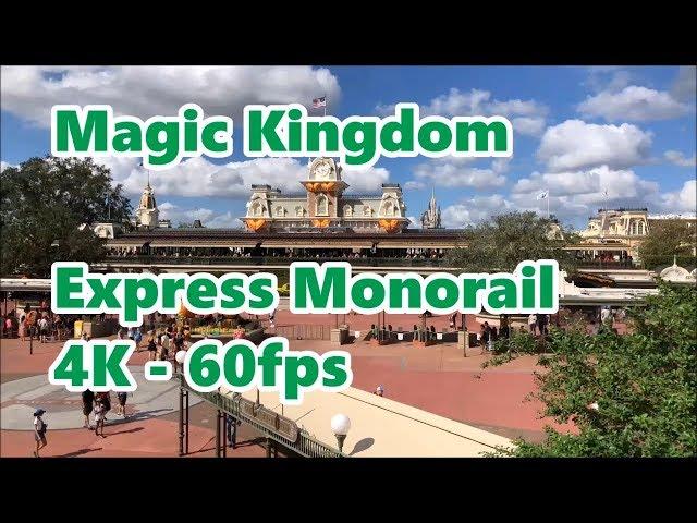 Magic Kingdom Express Monorail | 4K 60fps | Round Trip | Walt Disney World