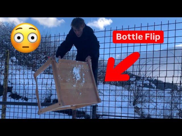 Am făcut Bottle Flip cu masa de pe un gard!*Bottle Flip Challenge*