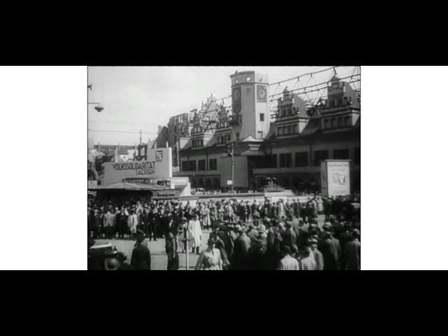 1946 Aufbau Ost  Leipziger Messe mit bildern einer zerbombten Stadt