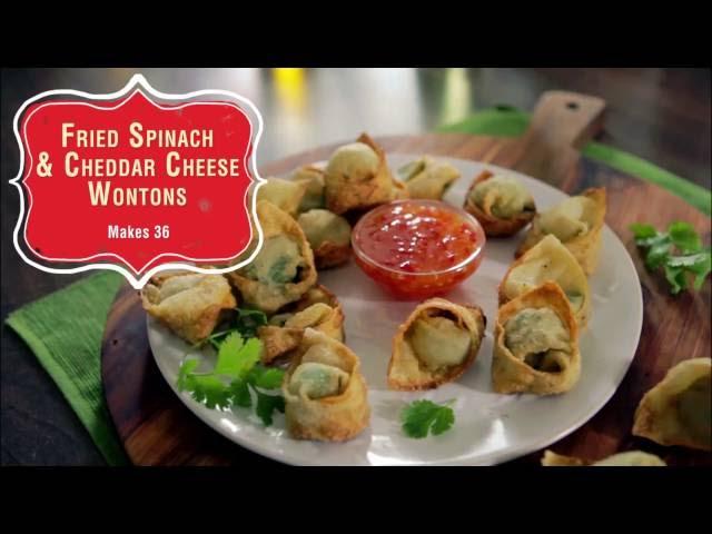 Fried Green Spinach & Cream Cheese Wontons