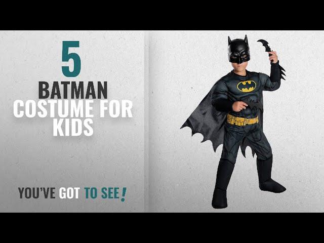 Top 10 Batman Costume For Kids [2018]: Rubie's Costume Boys DC Comics Deluxe Batman Costume,