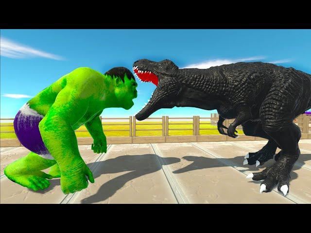 HULK GORO vs DARK T-REX OASIS DEATH RUN - Animal Revolt Battle Simulator