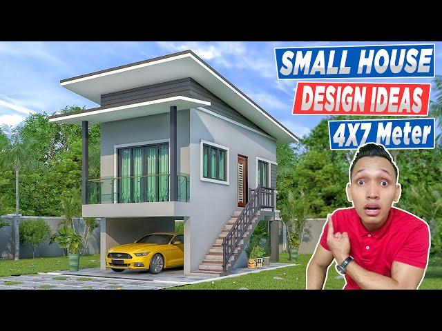 Small House Design 4x7 Meter (28 sqm) - 13'x23' Feet (299 sqft)