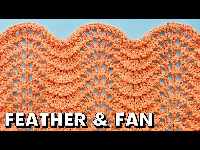 FEATHER AND FAN Knit Stitch for Beginners (Best Beginner Knit Stitches)