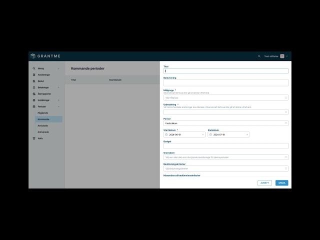 Grantme- såhär skapar man en ny period i Grantme