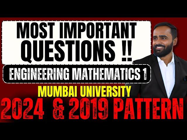 MOST IMPORTANT QUESTIONS|MUMBAI UNIVERSITY|ENGINEERING MATHEMATICS 1|PRADEEP GIRI SIR