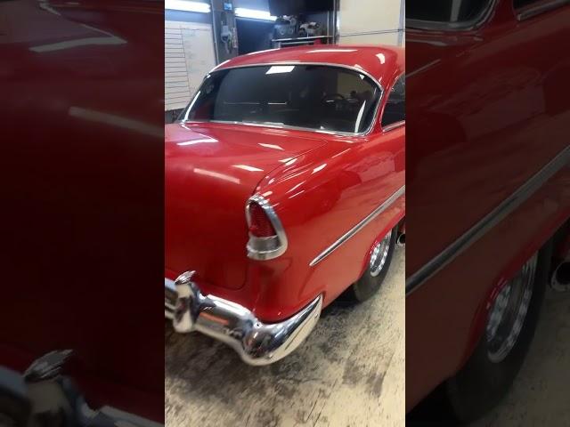1955 Chevy Coupe cold start #chevy #supercharged