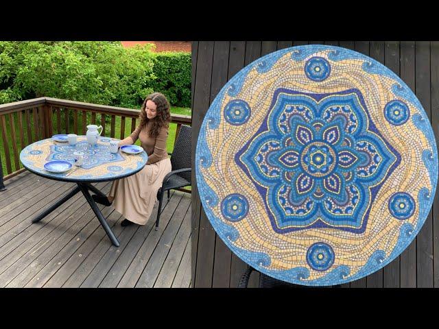 The process of making a mosaic table