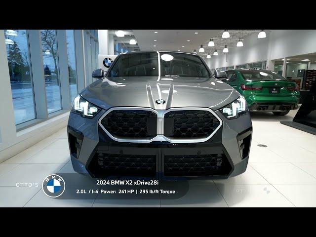 The All New 2024 BMW X2 xDrive28i - Skyscraper Grey Metallic - Atlas Grey/Smoke White Perforated